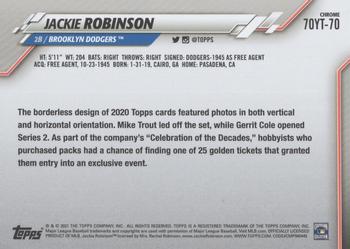 2021 Topps - 70 Years of Topps Baseball (Series 2) #70YT-70 Jackie Robinson Back
