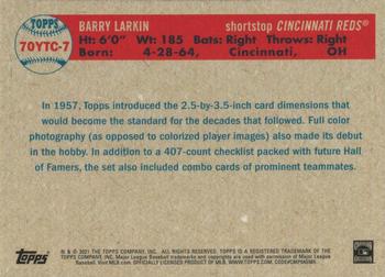 2021 Topps - 70 Years of Topps Baseball Chrome (Series 2) #70YTC-7 Barry Larkin Back