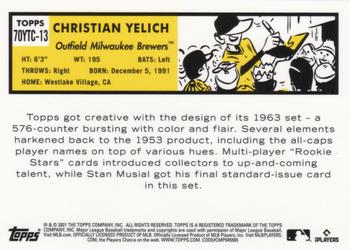 2021 Topps - 70 Years of Topps Baseball Chrome (Series 2) #70YTC-13 Christian Yelich Back