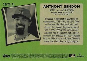 2021 Topps - 70 Years of Topps Baseball Chrome (Series 2) #70YTC-21 Anthony Rendon Back