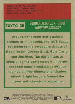 2021 Topps - 70 Years of Topps Baseball Chrome (Series 2) #70YTC-25 Yordan Alvarez Back