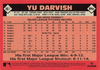 2021 Topps - 1986 Topps Baseball 35th Anniversary (Series Two) #86B-7 Yu Darvish Back
