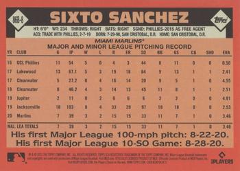2021 Topps - 1986 Topps Baseball 35th Anniversary (Series Two) #86B-8 Sixto Sanchez Back