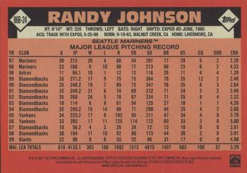 2021 Topps - 1986 Topps Baseball 35th Anniversary (Series Two) #86B-24 Randy Johnson Back