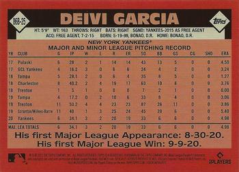 2021 Topps - 1986 Topps Baseball 35th Anniversary (Series Two) #86B-25 Deivi Garcia Back