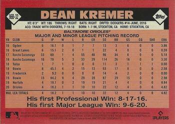 2021 Topps - 1986 Topps Baseball 35th Anniversary (Series Two) #86B-32 Dean Kremer Back