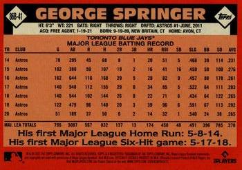 2021 Topps - 1986 Topps Baseball 35th Anniversary (Series Two) #86B-41 George Springer Back