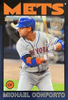 2021 Topps - 1986 Topps Baseball 35th Anniversary Blue (Series Two) #86B-11 Michael Conforto Front