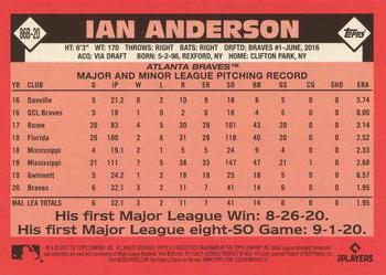 2021 Topps - 1986 Topps Baseball 35th Anniversary Blue (Series Two) #86B-20 Ian Anderson Back