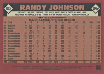2021 Topps - 1986 Topps Baseball 35th Anniversary Blue (Series Two) #86B-24 Randy Johnson Back
