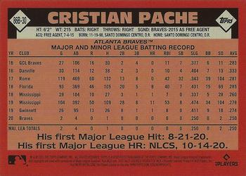 2021 Topps - 1986 Topps Baseball 35th Anniversary Blue (Series Two) #86B-30 Cristian Pache Back