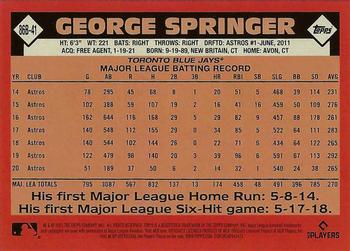 2021 Topps - 1986 Topps Baseball 35th Anniversary Blue (Series Two) #86B-41 George Springer Back