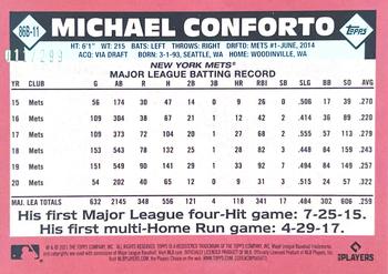 2021 Topps - 1986 Topps Baseball 35th Anniversary Black (Series Two) #86B-11 Michael Conforto Back