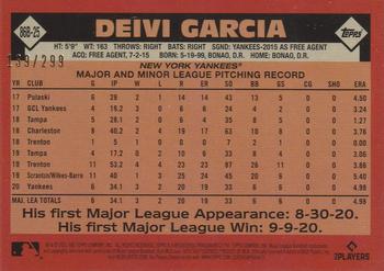 2021 Topps - 1986 Topps Baseball 35th Anniversary Black (Series Two) #86B-25 Deivi Garcia Back