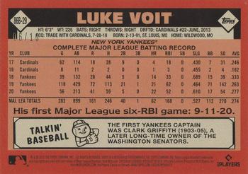 2021 Topps - 1986 Topps Baseball 35th Anniversary Red (Series Two) #86B-29 Luke Voit Back
