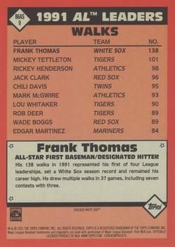 2021 Topps - 1986 Topps Baseball 35th Anniversary All-Stars Blue #86AS-9 Frank Thomas Back