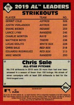 2021 Topps - 1986 Topps Baseball 35th Anniversary All-Stars Blue #86AS-13 Chris Sale Back