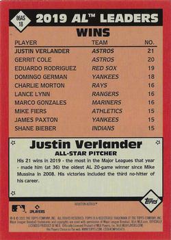 2021 Topps - 1986 Topps Baseball 35th Anniversary All-Stars Blue #86AS-18 Justin Verlander Back