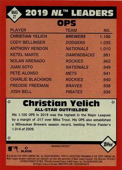 2021 Topps - 1986 Topps Baseball 35th Anniversary All-Stars Blue #86AS-27 Christian Yelich Back