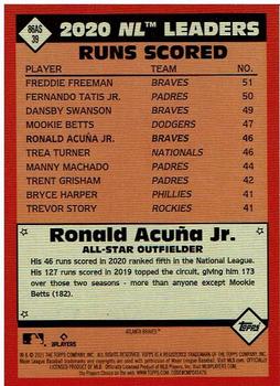 2021 Topps - 1986 Topps Baseball 35th Anniversary All-Stars Blue #86AS-39 Ronald Acuña Jr. Back