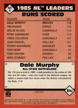 2021 Topps - 1986 Topps Baseball 35th Anniversary All-Stars Blue #86AS-45 Dale Murphy Back