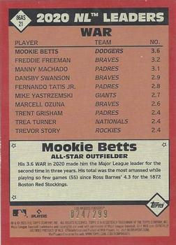 2021 Topps - 1986 Topps Baseball 35th Anniversary All-Stars Black #86AS-21 Mookie Betts Back