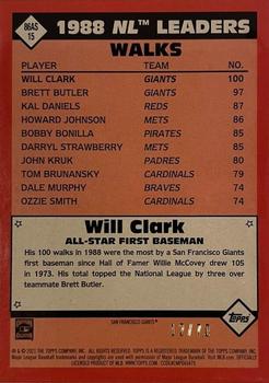 2021 Topps - 1986 Topps Baseball 35th Anniversary All-Stars Platinum #86AS-15 Will Clark Back