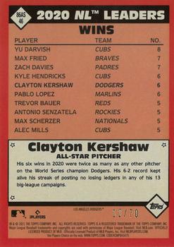2021 Topps - 1986 Topps Baseball 35th Anniversary All-Stars Platinum #86AS-46 Clayton Kershaw Back