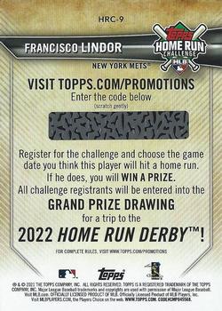 2021 Topps - Home Run Challenge (Series Two) #HRC-9 Francisco Lindor Back