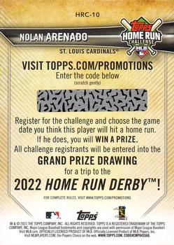 2021 Topps - Home Run Challenge (Series Two) #HRC-10 Nolan Arenado Back