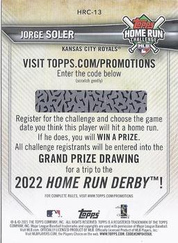 2021 Topps - Home Run Challenge (Series Two) #HRC-13 Jorge Soler Back