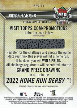 2021 Topps - Home Run Challenge (Series Two) #HRC-21 Bryce Harper Back