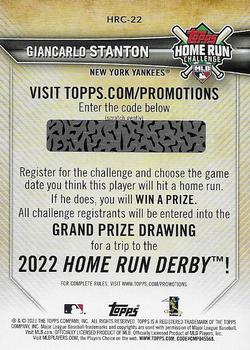 2021 Topps - Home Run Challenge (Series Two) #HRC-22 Giancarlo Stanton Back