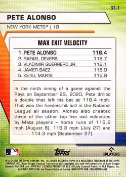 2021 Topps - Significant Statistics #SS-1 Pete Alonso Back