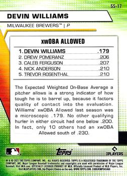 2021 Topps - Significant Statistics #SS-17 Devin Williams Back