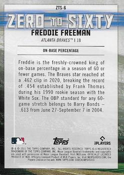 2021 Topps - Zero to Sixty #ZTS-6 Freddie Freeman Back