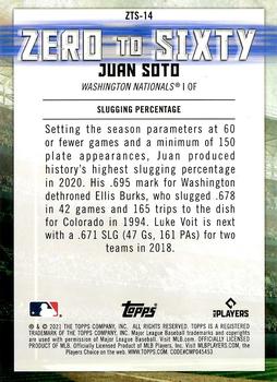 2021 Topps - Zero to Sixty #ZTS-14 Juan Soto Back