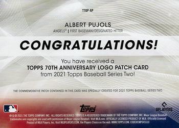2021 Topps - 70th Anniversary Logo Patch (Series 2) #T70P-AP Albert Pujols Back