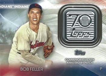 2021 Topps - 70th Anniversary Logo Patch (Series 2) #T70P-BF Bob Feller Front