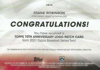 2021 Topps - 70th Anniversary Logo Patch (Series 2) #T70P-FR Frank Robinson Back