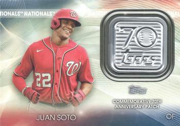 2021 Topps - 70th Anniversary Logo Patch (Series 2) #T70P-JS Juan Soto Front