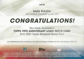 2021 Topps - 70th Anniversary Logo Patch (Series 2) #T70P-MP Mike Piazza Back
