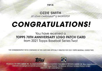 2021 Topps - 70th Anniversary Logo Patch (Series 2) #T70P-OS Ozzie Smith Back