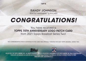 2021 Topps - 70th Anniversary Logo Patch (Series 2) #T70P-RJ Randy Johnson Back