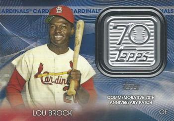 2021 Topps - 70th Anniversary Logo Patch Blue (Series 2) #T70P-LB Lou Brock Front