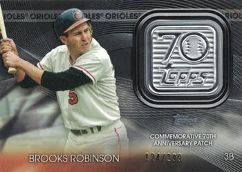 2021 Topps - 70th Anniversary Logo Patch Black (Series 2) #T70P-BR Brooks Robinson Front