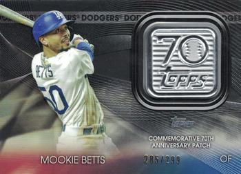 2021 Topps - 70th Anniversary Logo Patch Black (Series 2) #T70P-MB Mookie Betts Front