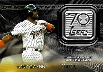 2021 Topps - 70th Anniversary Logo Patch Black (Series 2) #T70P-TG Tony Gwynn Front