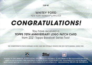 2021 Topps - 70th Anniversary Logo Patch Black (Series 2) #T70P-WF Whitey Ford Back