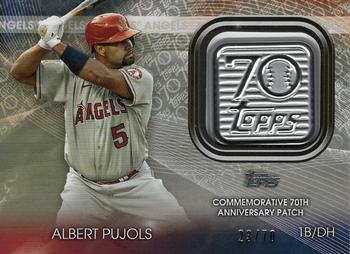 2021 Topps - 70th Anniversary Logo Patch Platinum Anniversary (Series 2) #T70P-AP Albert Pujols Front
